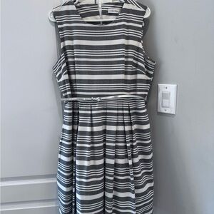 Calvin Klein Black and White Striped Dress